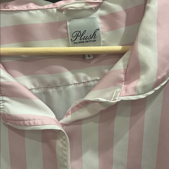 PLUSH: Pink & White Stripped Long Sleeve & Pant Pajama Set - Picture 4 of 12